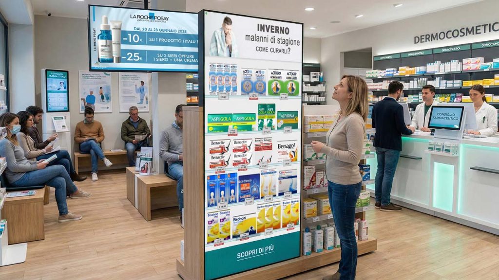 Spazio espositivo in farmacia